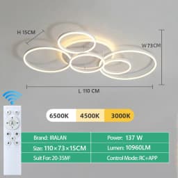 Home Ceiling Chandelier Modern Luxury Ring Ceiling Lamp Nordic Minimalist Lighting Smart Remote Control Ceiling Light Fixture
