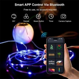 LED Fairy Light String Led Wire String Light Bluetooth APP Remote Control PVC Wire Dream Color Light Garden Party Wedding Decor