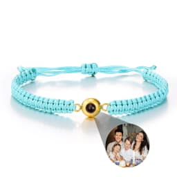 Wholesale New Projection Bracelets Stainless Circle Photo Bracelet Customized Colorful Woven Projection Bracelet Adjustable