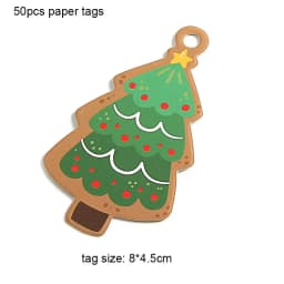 50pcs Merry Christmas Tags Kraft Paper Card Gift Label Tag DIY Hang Tags Gift Wrapping Decor Gift Card Christmas Party Supplies