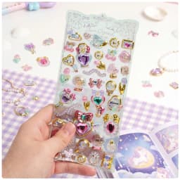 Kawaii Delicate 3D Relief Stickers Gemstone Gilding Stickers Scrapbooking Diy Journal Stationery Sticker Deco School Supplies