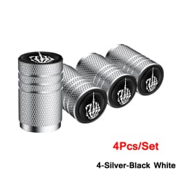 AUTCOAT 4Pcs/Set Car Tire Valve Caps Skull Wheel Valve Cap Auto Tyre Air Valve Stem Caps Dust Cover for Car Vehicles Styling