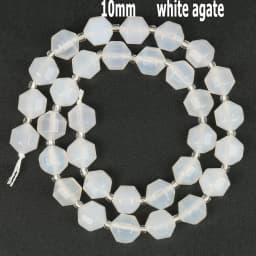 44 Types White Chalcedony Jade Agate Bead Natural Stone Rondelle Cube Faceted Loose Beads for Jewelry Making Bracelets Accessory