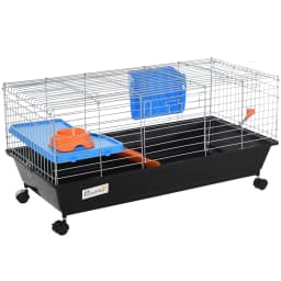 PawHut 89cm Small Animal Cage for Rabbit Ferret Guinea Pig w/ Food Dish