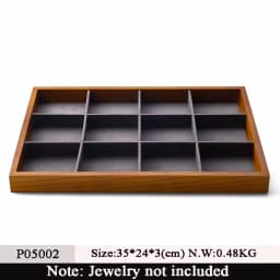 Oirlv Multi-function Wood Flat Jewelry Tray Stackable Jewelry Drawer Organizer Bracelet/Watch/Earrings Showcase Jewelry Holder