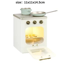 DollHouse Mini Kitchen Mini Locker Mini Trash Can Miniature Oven Chairs Children's Home Cooking Pot and Pan Food Doll Furniture