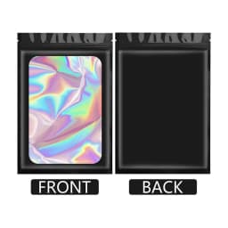 50pcs Black Holographic Laser Color Bag Plastic Ziplock Foil Pouches For DIY Jewelry Retail Storage Pouch Zip Lock Bags