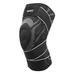 AOLIKES 1PC Compression Crossfit Elastic Sport Knee Sleeve with Long Straps Knee Brace with Silicone Gel for Basketabll Cycling