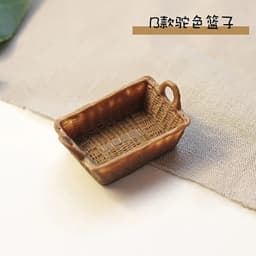1/12 Dollhouse Miniature Accessories Mini Resin Storage Basket Simulation Basket Model Toys for Doll House Decoration