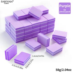 50Pcs/pack Mini Sponge Nail Buffer Block Double Sided Texture Nail File Buffers For Nail Pre-processing Polish Nails Accessories