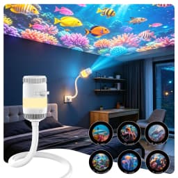 4K Galaxy Star Projector Night Light 2-in-1 USB RBG LED Night Light with 13 Projector Films 360° Adustable Brightness Control