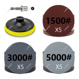 Car Polishing Buffing Sponge Foam Wool Pads Sandpaper Kit For Waxing Sanding Polisher M10 Drill Adapter Hexagonal Thread 3Inch