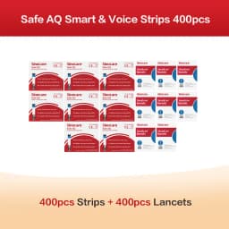 Sannuo Sinocare Safe AQ Smart ONLY Test Strips Free Lancets Needles (50/100/200/300/400) More strips more discounts
