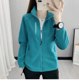 Plus Size Autumn Winter Polar Fleece Warm Coat Women Sweatshirt Outdoor Sports Casual Zipper Cardigan Jacket Top Slim Teenagers
