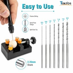 TOKTOS 10PCS HSS Micro Drill Bits 0.5-2.3mm 2.35mm Shank Precision Twist Drill Set for Jewelry Making Metalworking DIY Tools