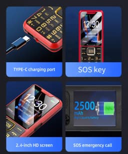 Cheap Senior Cellphone GSM 2G Slim Large Push-Button Phone For Elderly SOS Key Two Sim Dual Torch Loud Voice Speed Dial