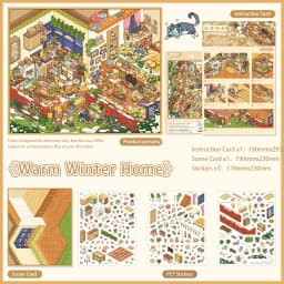 HEYBAO Anniversary Mini Scene Book | Japanese Retro Comic Stickers & Cards, for Journal & Scrapbook Decor