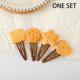 1/4Pcs Cute Biscuit Hairpin Creative Girls Simple Cookie Shape Side Top Hair Clip Headdress Hair Ornament Hair Accessories