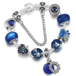 2024 Trendy Silver Cokor Love Key Charm Bracelet With Murano Glass Beads Bracelets For Women Wife Jewelry Pulseras Dropshipping
