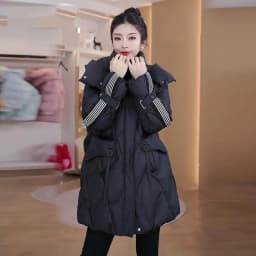 Winter Down Cotton Jacket Mid length Women's New Design sense Spliced Warm Thicken Parka Coat Female Loose Hooded Casual Jackets