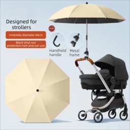 Adjustable UV Protection Umbrella 2-in-1 Design with Clamp Pram Cover Umbrella Universal 360 Degree Baby Stroller Umbrella