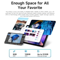 Acer Gadget E10 ETPad Tablet Snapdragon685 10.95-inch 1920x1200 Google WidevineL1 Display 8GB RAM 128GB ROM 2.4G/5G