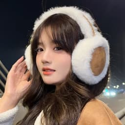 Soft Plush Ear Keep Warmer Winter Thicken Fluffy Plush Earmuffs Solid Fashion Outdoor Earflap Protection Foldable Ear Cover