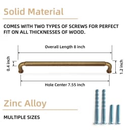 5 Inch (128mm) Hole Center Cabinet Pulls Antique Brass Zinc Alloy Kitchen Drawer Pulls Dresser Knobs Drawer Handles Hardware