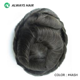Invisible Hairline Hair System Unit for Men 0.03-0.04mm Super Thin Base Toupee Indian Human Hair Mens' Topper Wig