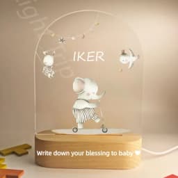 Customized Baby Birth Night Light Personalized Name Animal Bear Bunny Rabbit with USB Lamp for Bedroom Birthday Christmas Gift