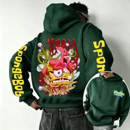 SpongeBob SquarePants and Patrick Star Cartoon Anime 2026 Spring and Autumn Men's and Women's Fashion Sports Hoodies