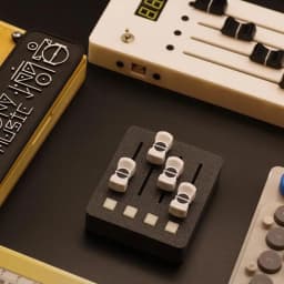 EM-PO2 MIDI Controller – 4 Faders + 4 Buttons for Digital Audio Workstation Music Production & Streaming Control