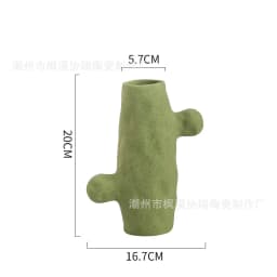 Creative Cactus Ceramic Vase Simulated Cactus with Polka Dots Flower Vase Floral Flowerpot Room Decoration Accessories