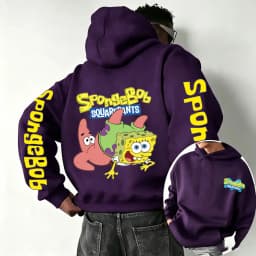 Patrick Star and SpongeBob SquarePants Cartoon Anime 2026 Spring and Autumn Men's and Women's Fashion Sports Hoodies
