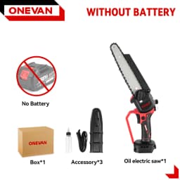 ONEVAN 8 Inch Brushless Electric Saw Auto Oiler Cordless Handheld Garden Wood Pruning Chainsaw Tool For Makita 18V Battery Pin