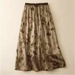 Cotton and Linen Double-layer Printed High Waist Skirt Women's Summer New Retro Artistic Loose Lace-up Casual Long Skirt