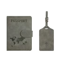 Custom Name Passport Holder Luggage Tag Gift Box Fashion DIY Travel Accessories Dropship Wholesale Engrave Logo Travel Wallet