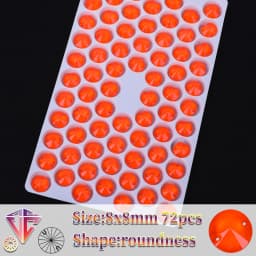 VC Neon Fluorescent Roundness Sew on Rhinestone Roundness Sewing Diamond Glass Diamond Flatback DIY Accessories Wedding