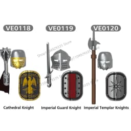 Medieval Military Castle Black Hawk Knight Building Blocks Gothic Cavalry Armor Shield Axe Soldier Figure Accessories Bricks Toy