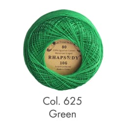 Rhapsody Premium Size 80 Cotton Crochet Thread 100% Egyptian Mercerized Singed 13 Colors 10G Tatting Needlepoint Bobbin Lace
