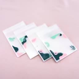 50pcs Small Fresh Morandi Color Opp Self-adhesive Bag Jewelry Universal Display Packaging Bag