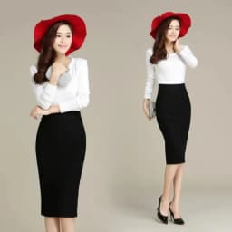 New Women Slim High Waist Long Section Of The Thin Split Step Hip Professional Skirts