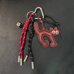 Classic Cute Leather Chocolate Cat Keychain Pendant Lovely Car Key Ring Bag Charm Phone Pendant Trinket Key Ring Accessories