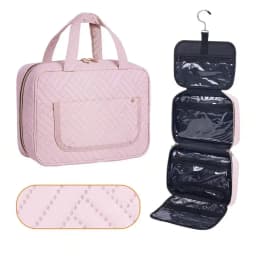 Large Capacity Hanging Travel Organizer - Waterproof Multi-Compartment Makeup Bag With Hook, Unisex, Black, Toiletry Organizer,
