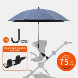 Adjustable UV Protection Umbrella 2-in-1 Design with Clamp Pram Cover Umbrella Universal 360 Degree Baby Stroller Umbrella
