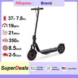 Electric Scooters for Adults Teens, 350W Motor, 8.5'' Solid Tires, 37V 7.8AH Battery,21Miles Max Range, Front Suspension,APP Control for Commuting