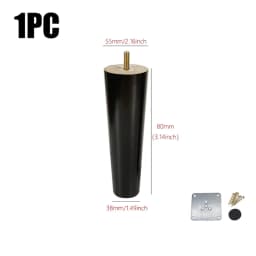 8/10/12/15/20cm Durable Solid Wood Furniture Legs Conical Universal Sofa Legs with Iron Sheet Chair Replacement Feet