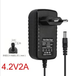 DC 5.5mm or 3.5mm Power CAHARGER Li-ion Red Charging for 1 2 3 4 String Lithium Battery Charger 4.2V 8.4V 12.6V 16.8V 2A 2000MA