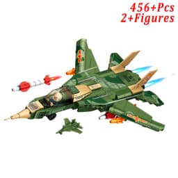 Military F/A-18E Super BumbleBee Strike Hornet Fighter Plane Building Blocks War Bricks Classic Model Educational Kids MOC Toys
