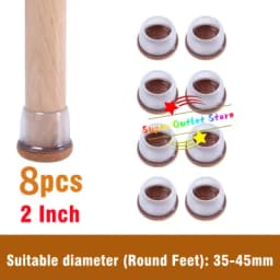 8PCS Soft Silicon Chair Leg Covers Felt Bottom Elastic Furniture Foot Protector Pads Anti-slip Table Legs Floor Protection Mat